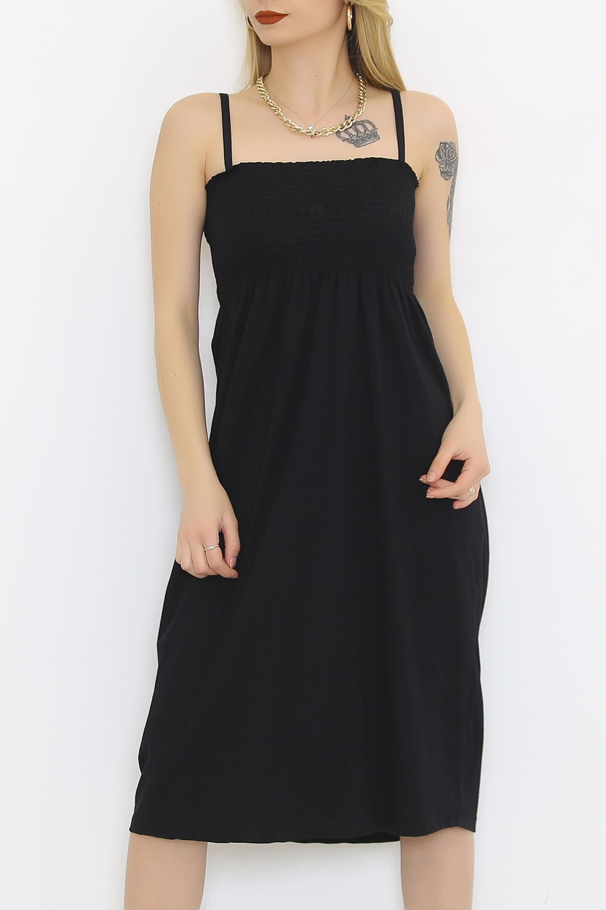 İp Askılı Elbise Siyah - 9267.1062.
