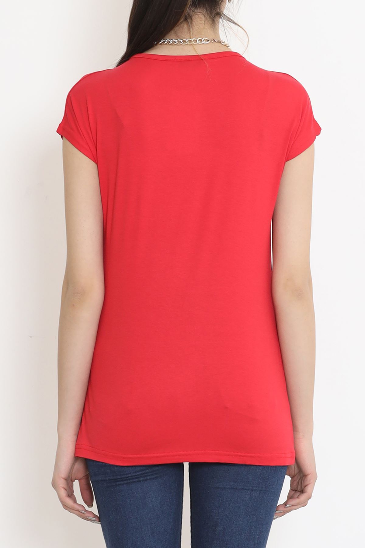 İşlemeli Bluz Kırmızı - 17126.599.