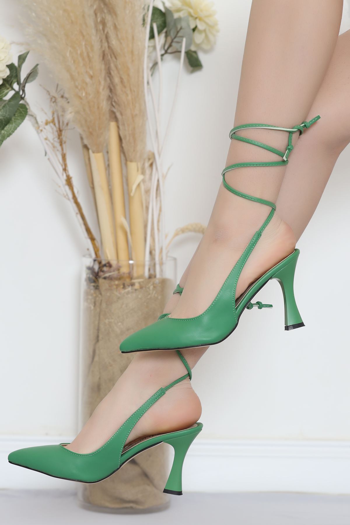 8 Cm Topuklu Ayakkabı Yeşil - 17353.264.